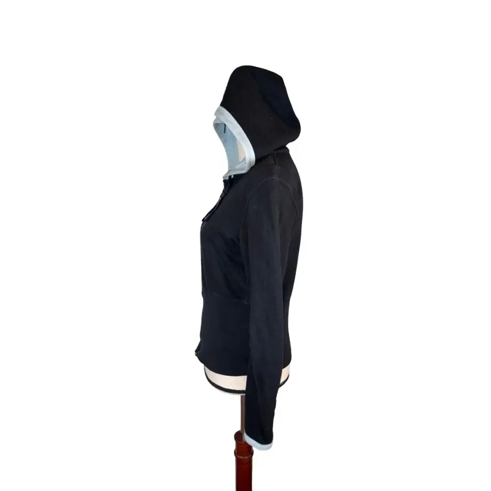 Vintage CHANEL Sports Line 03P Black Blue Trim Full Zip Hoodie   Size: FR 40 / M
